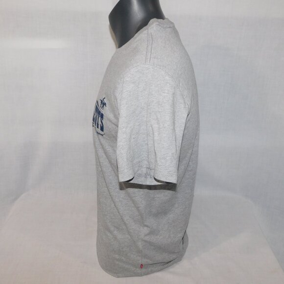 Levi's Original Gray Blue Cowboy Spellout Mens M Graphic T Shirt - Picture 8 of 9